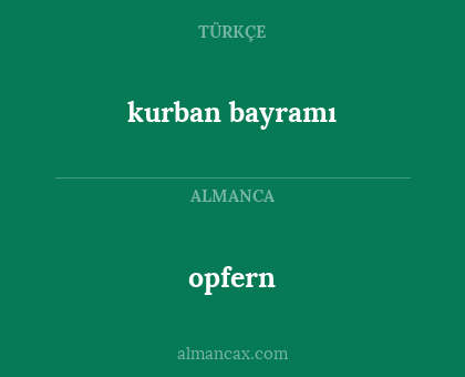kurban bayramı - opfern
