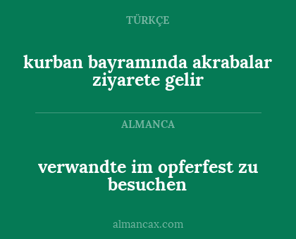verwandte im opferfest zu besuchen - kurban bayramında akrabalar ziyarete gelir