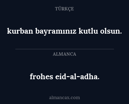 kurban bayramınız kutlu olsun. - frohes eid-al-adha.