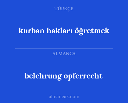 belehrung opferrecht - kurban hakları öğretmek