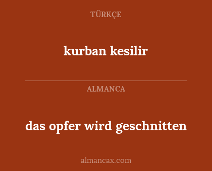 das opfer wird geschnitten - kurban kesilir