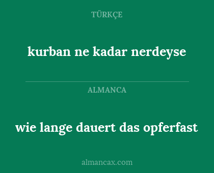 kurban ne kadar nerdeyse - wie lange dauert das opferfast