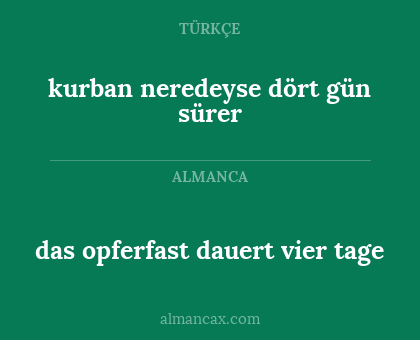 kurban neredeyse dört gün sürer - das opferfast dauert vier tage
