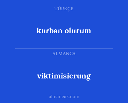 kurban olurum - viktimisierung