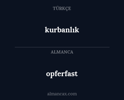 opferfast - kurbanlık