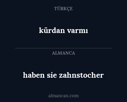 kürdan varmı - haben sie zahnstocher