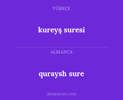 kureyş suresi - quraysh sure