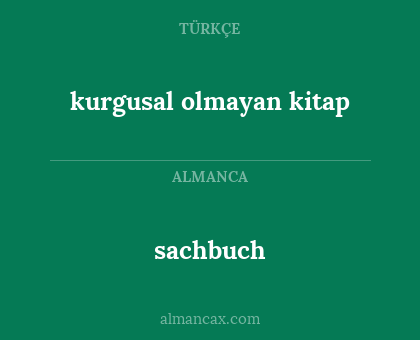 kurgusal olmayan kitap - sachbuch