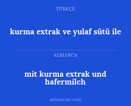 mit kurma extrak und hafermilch - kurma extrak ve yulaf sütü ile