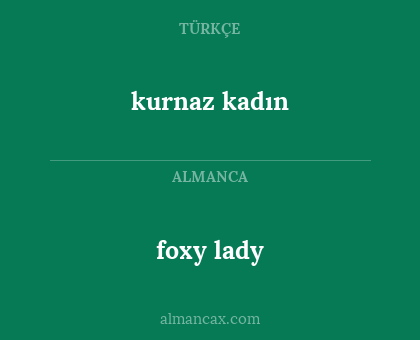 foxy lady - kurnaz kadın