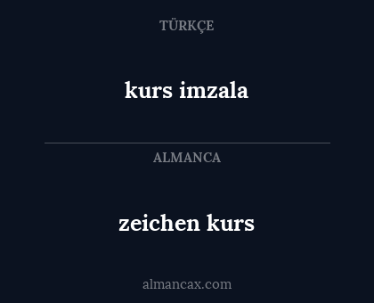 zeichen kurs - kurs imzala