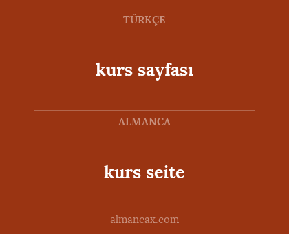 kurs seite - kurs sayfası