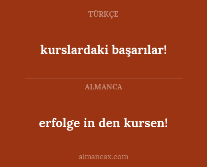 kurslardaki başarılar! - erfolge in den kursen!
