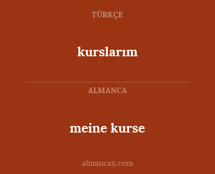 meine kurse - kurslarım
