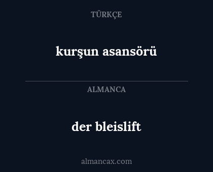 der bleislift - kurşun asansörü