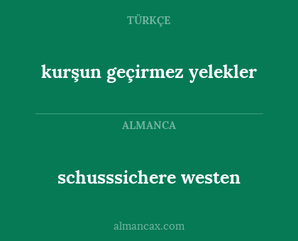schusssichere westen - kurşun geçirmez yelekler