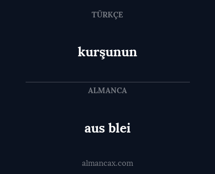 aus blei - kurşunun