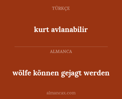 wölfe können gejagt werden - kurt avlanabilir