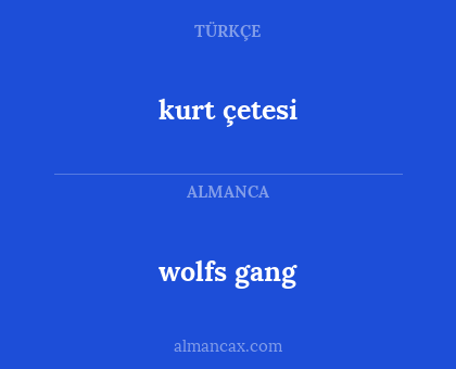 wolfs gang - kurt çetesi