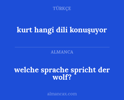 welche sprache spricht der wolf? - kurt hangi dili konuşuyor