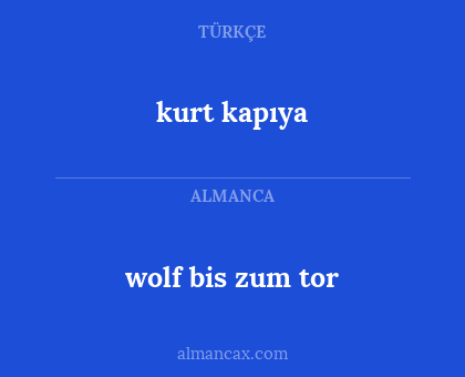 wolf bis zum tor - kurt kapıya