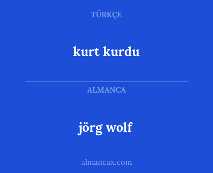 jörg wolf - kurt kurdu