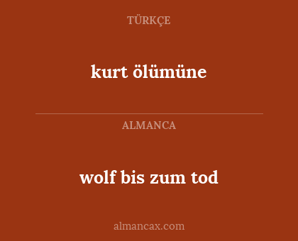 kurt ölümüne - wolf bis zum tod