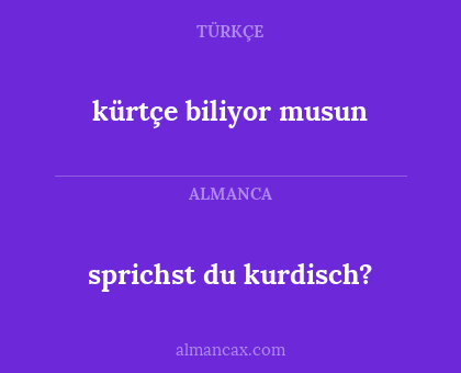 kürtçe biliyor musun - sprichst du kurdisch?