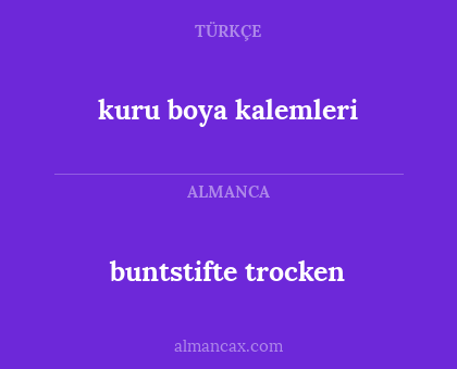 buntstifte trocken - kuru boya kalemleri