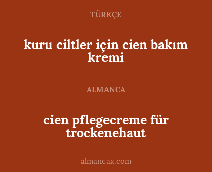 cien pflegecreme für trockenehaut - kuru ciltler için cien bakım kremi