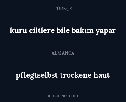 pflegtselbst trockene haut - kuru ciltlere bile bakım yapar