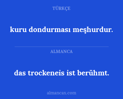 das trockeneis ist berühmt. - kuru dondurması meşhurdur.