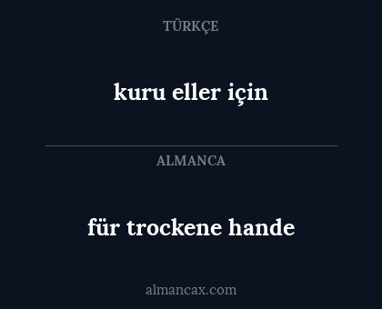für trockene hande - kuru eller için