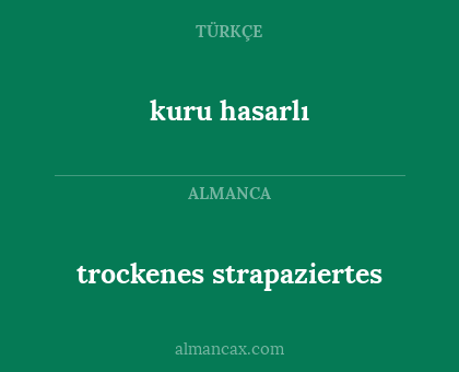 kuru hasarlı - trockenes strapaziertes
