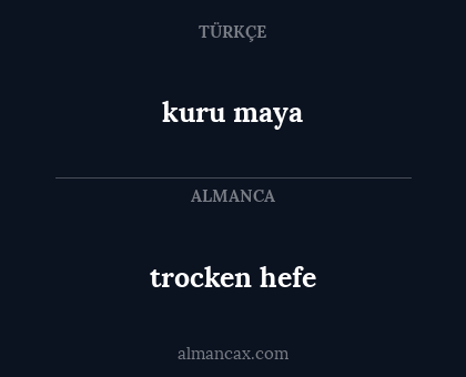 kuru maya - trocken hefe