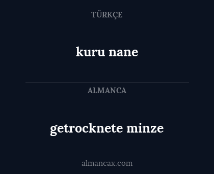 getrocknete minze - kuru nane