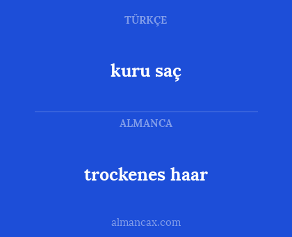 trockenes haar - kuru saç