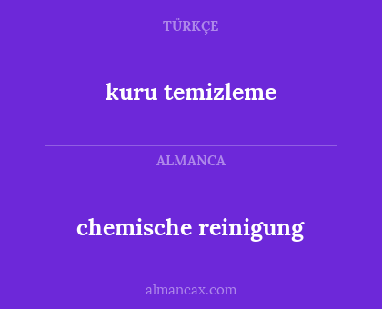 kuru temizleme - chemische reinigung