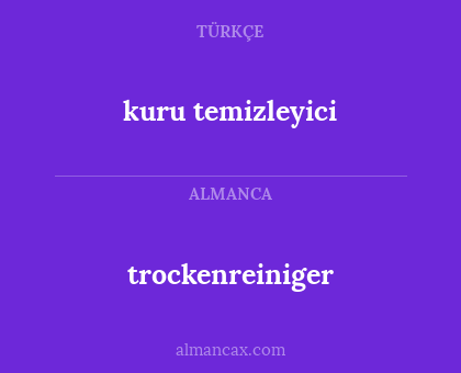 trockenreiniger - kuru temizleyici
