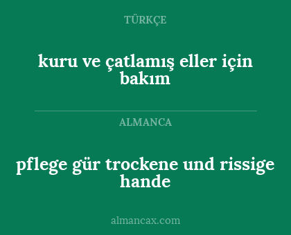 kuru ve çatlamış eller için bakım - pflege gür trockene und rissige hande