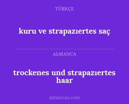 kuru ve strapazıertes saç - trockenes und strapazıertes haar