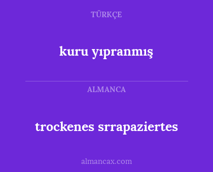 kuru yıpranmış - trockenes srrapaziertes