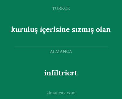 infiltriert - kuruluş içerisine sızmış olan