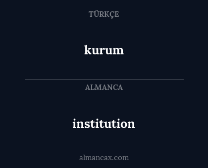 institution - kurum
