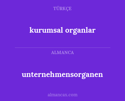 unternehmensorganen - kurumsal organlar