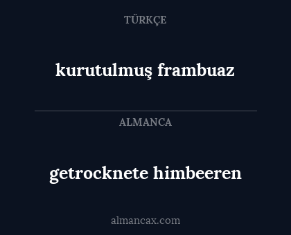 getrocknete himbeeren - kurutulmuş frambuaz