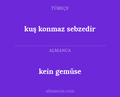 kein gemüse - kuş konmaz sebzedir