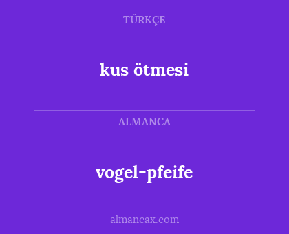 kus ötmesi - vogel-pfeife