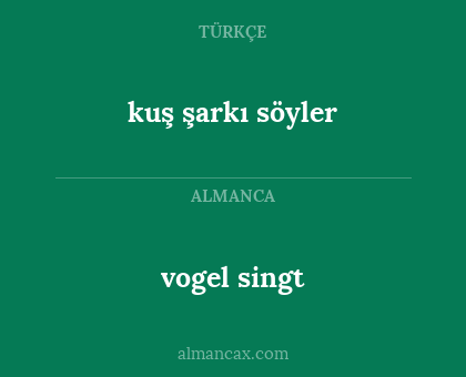 kuş şarkı söyler - vogel singt