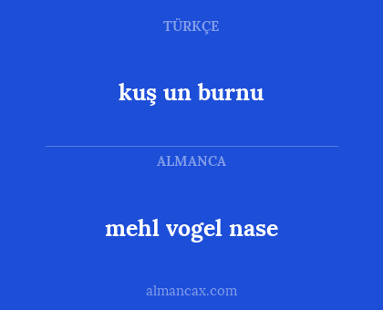 mehl vogel nase - kuş un burnu